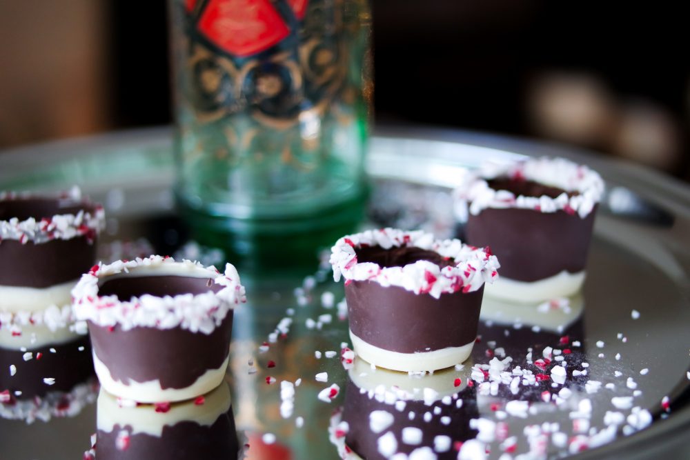 DIY Chocolate Shot Glasses with a Candy Cane Crunch Inspector