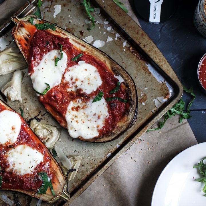 Keto Roasted Stuffed Eggplant