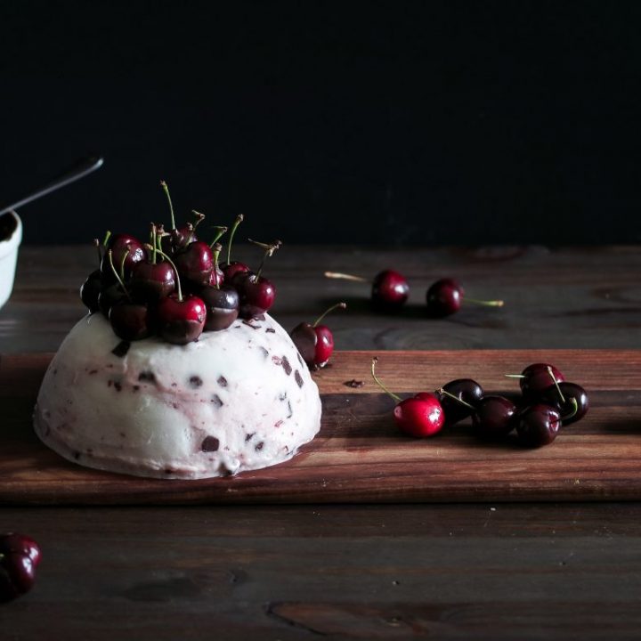 Dark Chocolate Cherry Ice Cream Cake