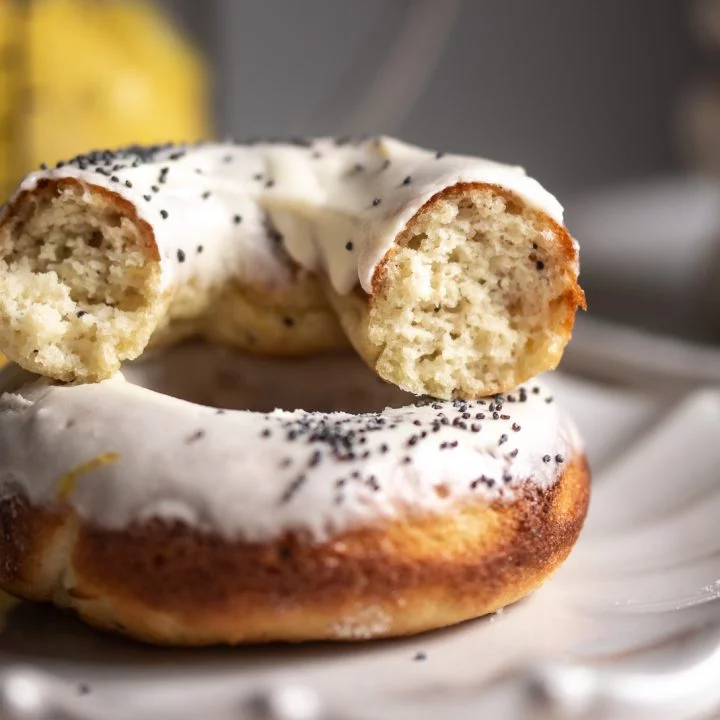 Baked Lemon Poppy Seed Donuts that FEEL Fried {Gluten Free & Low Carb}