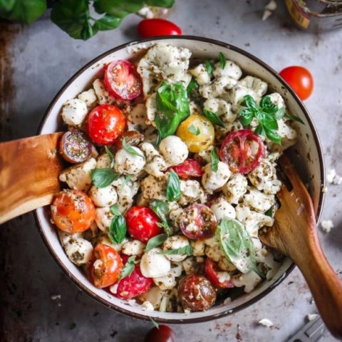 Keto Cauliflower Caprese Salad