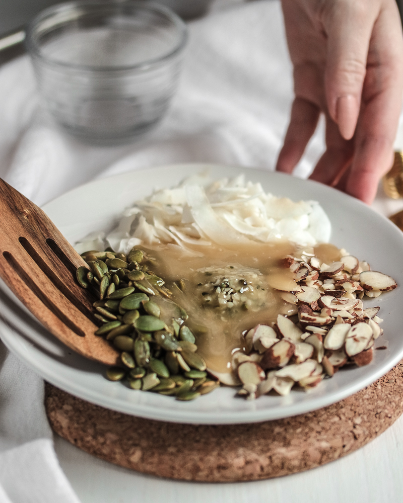 Caramel Coconut Snacks with Hemp and Pumpkin Seeds