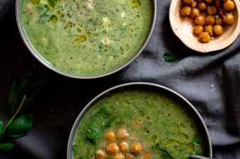 Green Goddess Soup with Salt and Pepper Chickpeas