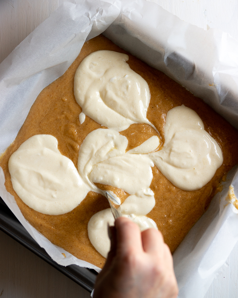 Cream Cheese Swirled Pumpkin Cake Bars