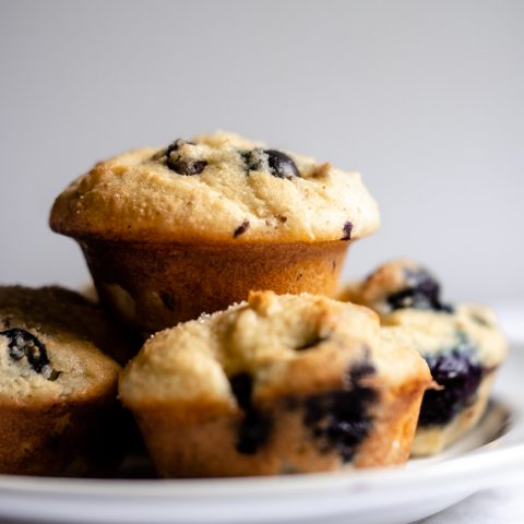Keto Warm Vanilla Blueberry Mini Muffins