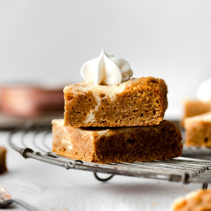 Swirly Cheesecake Pumpkin Bars