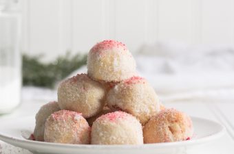 Keto Peppermint Snowball Cookies