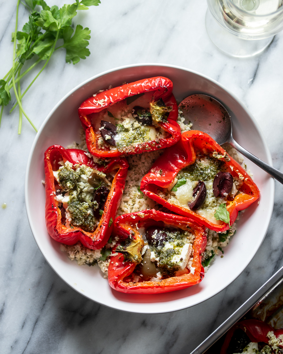 Keto Mediterranean Stuffed Peppers