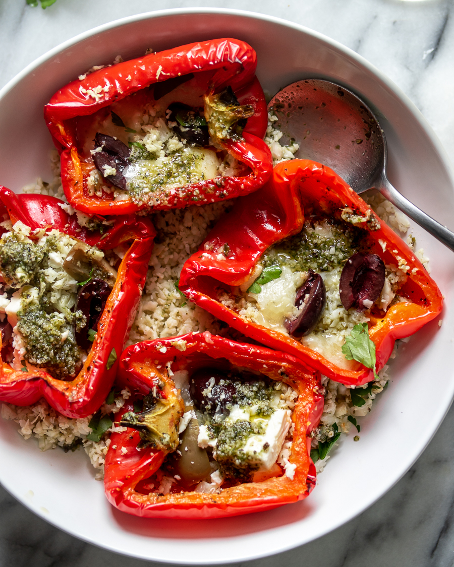 Keto Mediterranean Stuffed Peppers