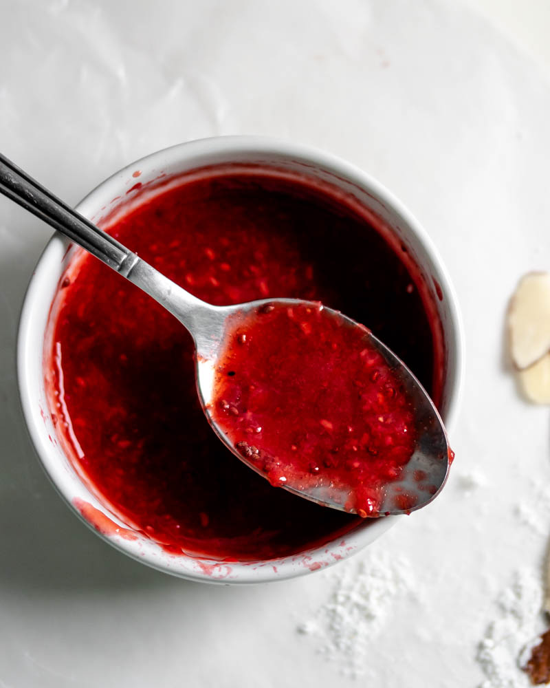 Low Carb Raspberry Almond Ricotta Cake