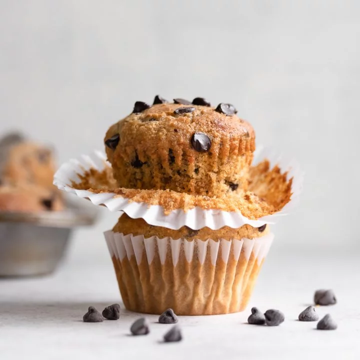 Keto Banana Chocolate Chip Muffins