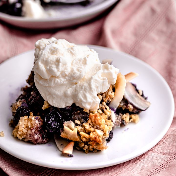 Low Carb Lemon Blueberry Crumble