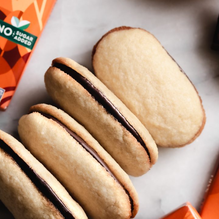 Keto Copycat Milano Cookies with Orange Dark Chocolate