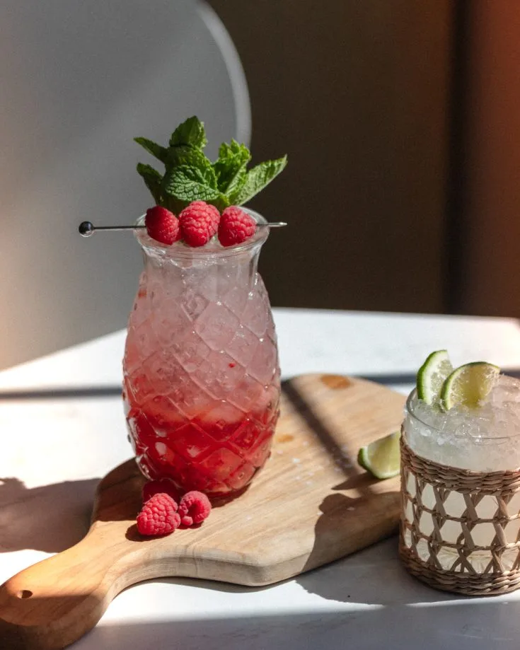Low Carb Raspberry Bourbon Smash
